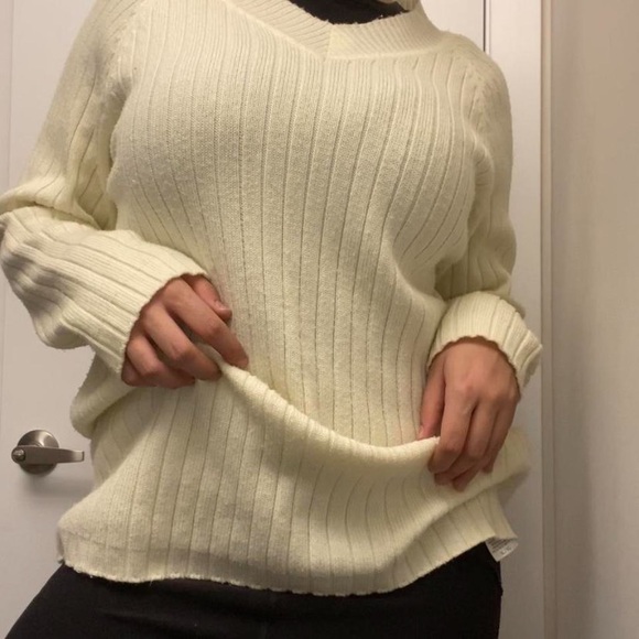 CREAM RIBBED SWEATER - Picture 6 of 6